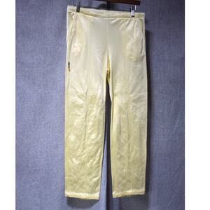 Ellesse Yellow Velour Track Pants Size 10W (Vintage Made in Italy)